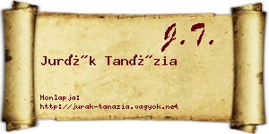 Jurák Tanázia névjegykártya